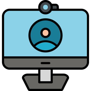 Video Arama simgesi, düz tasarım