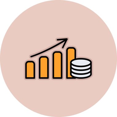 Büyüme grafiği Web simgesi basit illüstrasyon  