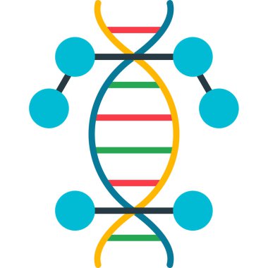 DNA ikonu vektör illüstrasyonu. Genetik        