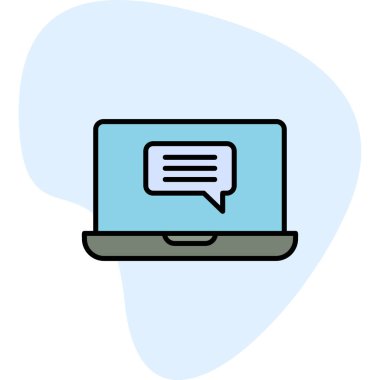 Çevrimiçi İletişim simgesi vektör illüstrasyonu