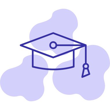 Mortarboard web simgesi basit illüstrasyon