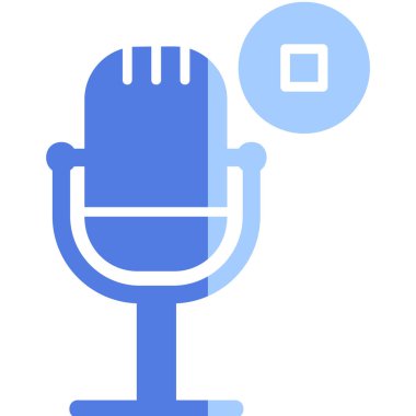 Podcast düz simgesini, vektör illüstrasyonunu durdur  