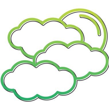 Hava bulutlu. Web simgesi basit illüstrasyon