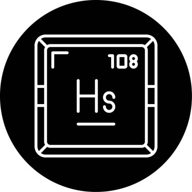 Hassium web simgesi, vektör illüstrasyonu