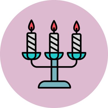 Bir şamdan ağ simgesinin vektör illüstrasyonu 