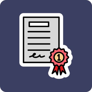 Sertifika. Web simgesi basit tasarım