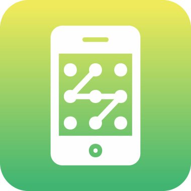 Mobil Desen Kilit simgesi, vektör illüstrasyonu