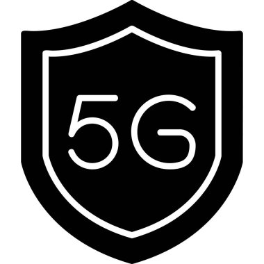 5g İnternet koruma simgesi, vektör illüstrasyonu