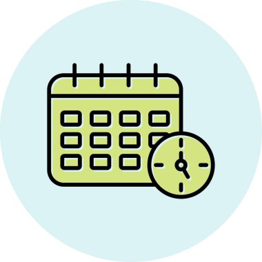 Zamanlama simgesi, vektör illüstrasyonu