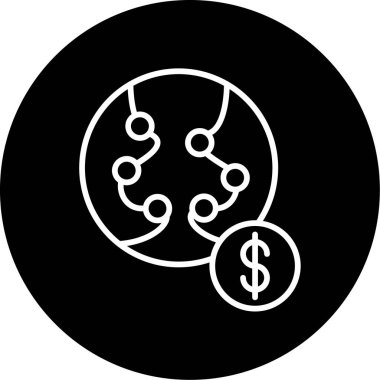 Küreselleşme simgesi, vektör illüstrasyonu basit tasarım