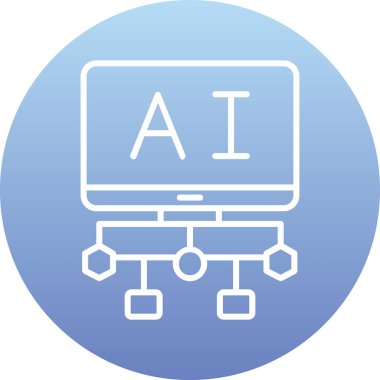 Yapay Zeka. Web simgesi basit illüstrasyon 