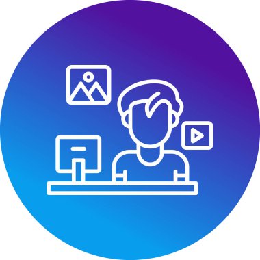 İş yeri. Web simgesi vektör illüstrasyonu