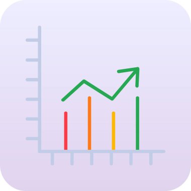 Büyüme grafiği Web simgesi basit illüstrasyon