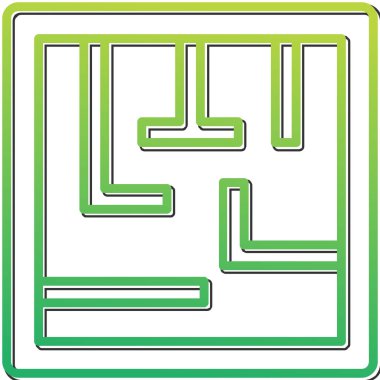 Labirent, labirent, ikon vektör illüstrasyonu