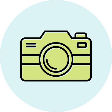 Fotoğraf makinesi simgesi, vektör illüstrasyonu. düz tasarım biçimi              