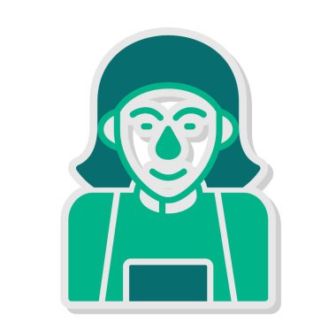 Dişi Sporcu düz simgesi, vektör illüstrasyonu  