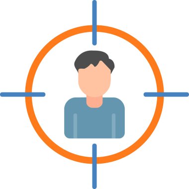 İnsan hedef simgesi, vektör illüstrasyonu basit tasarım