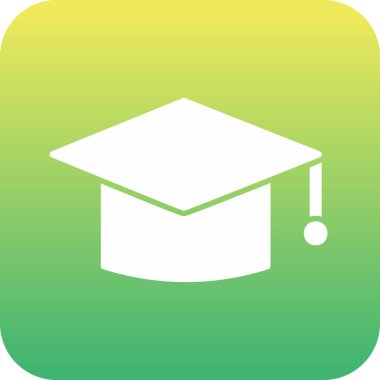 mezuniyet şapkası, web simgesi basit illüstrasyon