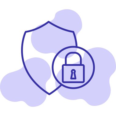 Güvenlik kalkanı simgesi, vektör illüstrasyonu