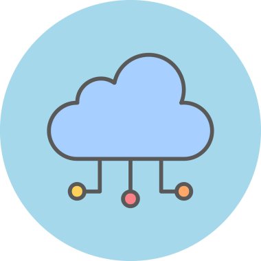 bulut hesaplama ağ simgesi, vektör illüstrasyonu 