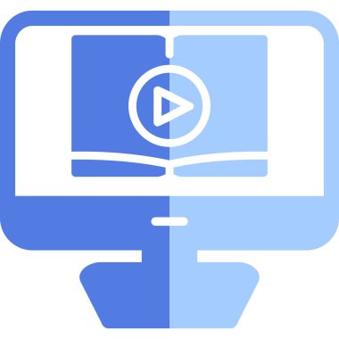 Video dersi için. Web simgesi basit illüstrasyon