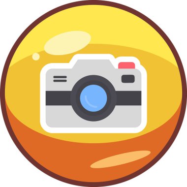 Fotoğraf makinesi simgesi, vektör illüstrasyonu. düz tasarım biçimi              