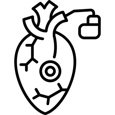 Kalp pili ağ simgesi, vektör illüstrasyonu