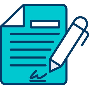 Sözleşme simgesi imzalama, basit vektör illüstrasyonu