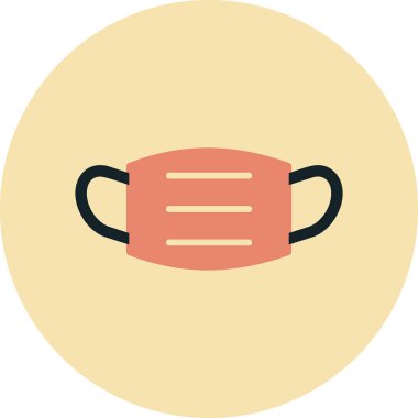 Tıbbi maske ikonu, düz stil. vektör illüstrasyonu 