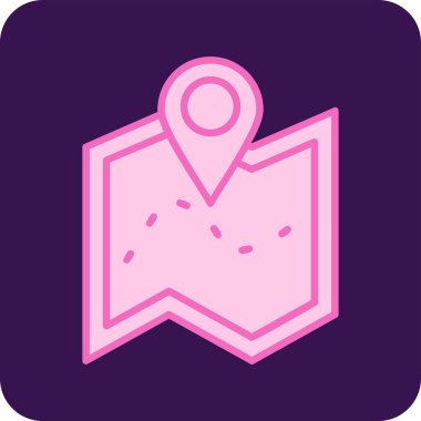 harita simgesinin vektör illüstrasyonu 