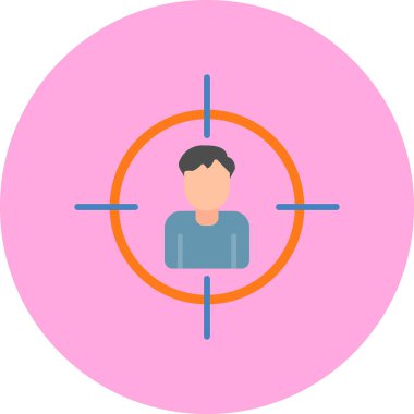 İnsan hedef simgesi, vektör illüstrasyonu basit tasarım