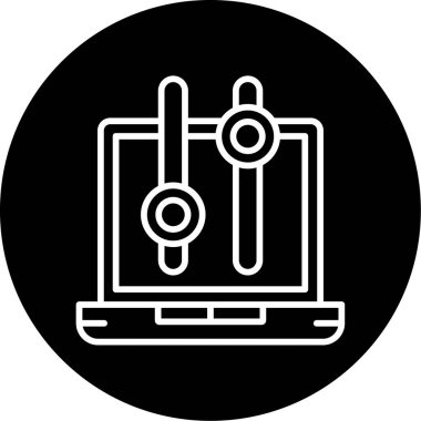 dizüstü bilgisayar simgesi, vektör illüstrasyonu basit tasarım