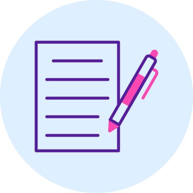 belge ve kalem simgesi düz tasarım