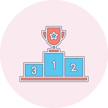 Kazanan kupa ikonu. özet çizimi 