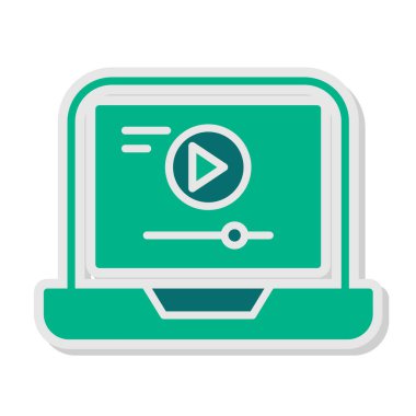 video oynatıcı simgesi, vektör illüstrasyonu 