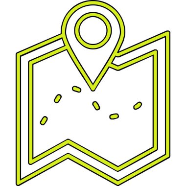 harita simgesinin vektör illüstrasyonu 