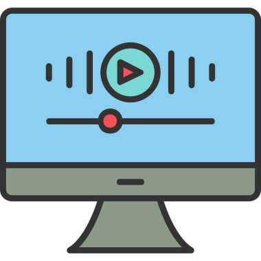 Müzik Video simgesinin vektör illüstrasyonu