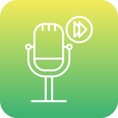 Podcast İleri sar. Web simgesi vektör illüstrasyonu        