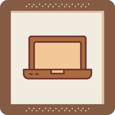 dizüstü bilgisayar simgesi, vektör illüstrasyonu basit tasarım