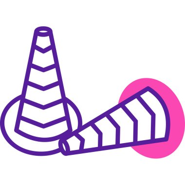 Trafik Konileri web simgesi, vektör illüstrasyonu