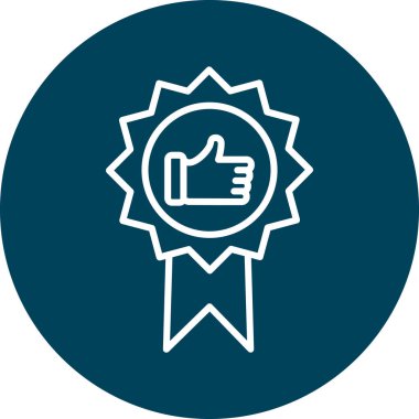 Başparmak Yukarı simgesi ve vektör illüstrasyonuyla En İyi Uygulama Rozeti  