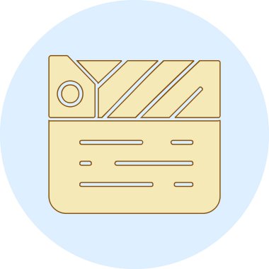 Alkış tahtası simgesi. Film yapma işareti, vektör illüstrasyonu