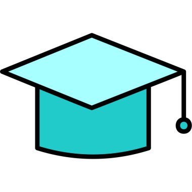 mezuniyet şapkası, web simgesi basit illüstrasyon