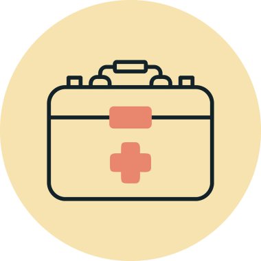 İlk Yardım Kit web simgesi, vektör illüstrasyonu 