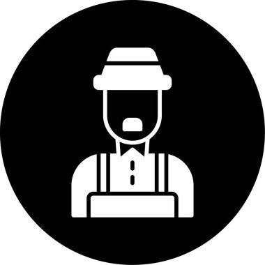 Erkek çiftçi simgesi, vektör illüstrasyonu basit tasarım