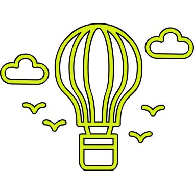 sıcak hava balonu simgesi, vektör illüstrasyonu 