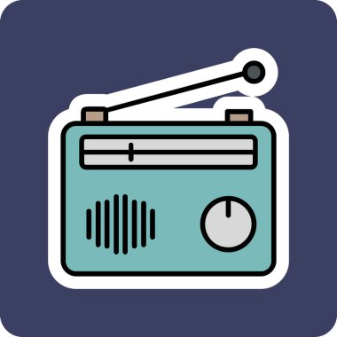 Radyo. Web simgesi basit illüstrasyon 