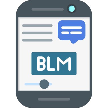 Akıllı telefon simgesinde BLM 'nin vektör modern illüstrasyonuName