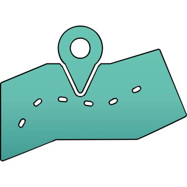 harita simgesinin vektör illüstrasyonu 