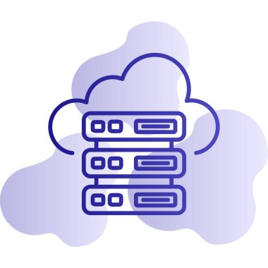 Bulut Sunucusu simgesi, vektör illüstrasyonu basit tasarım